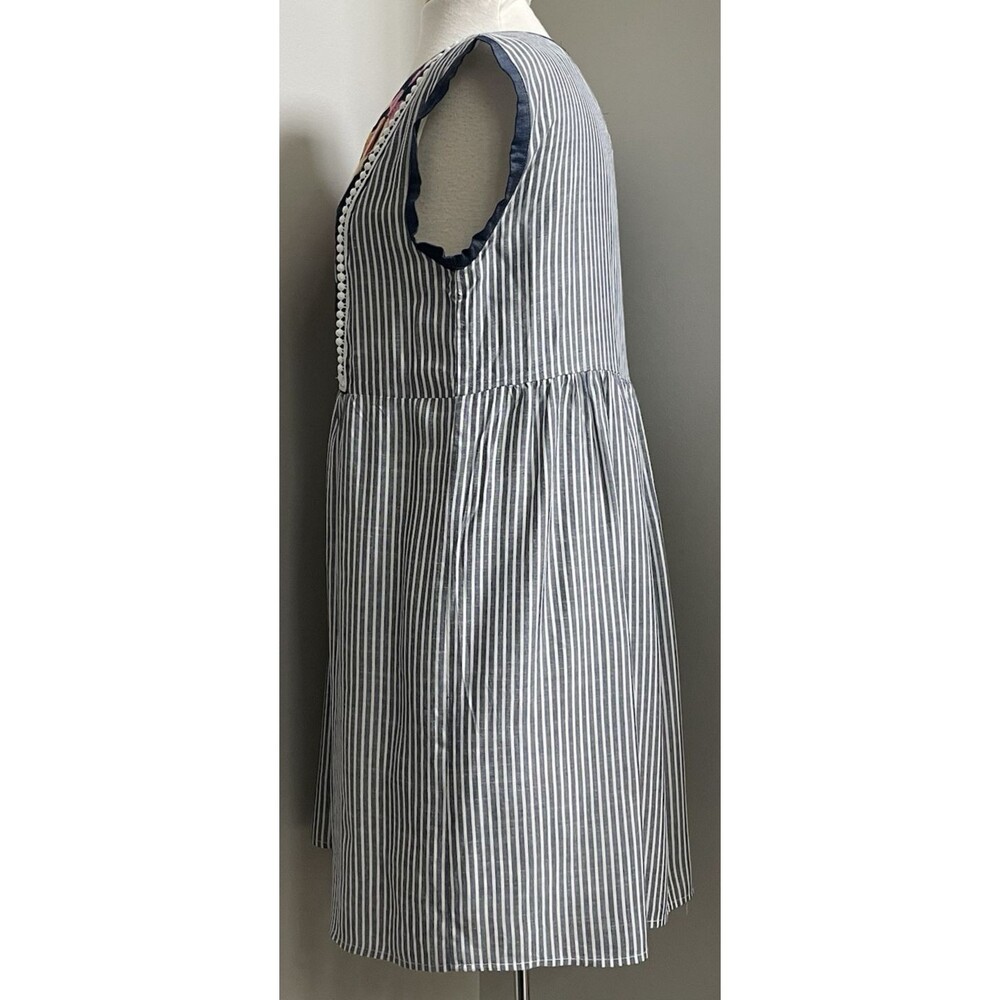 NWT's Andree by Unit Dress Boho Floral Embroidered Stripes Size MD Relaxed Fit - Picture 7 of 11